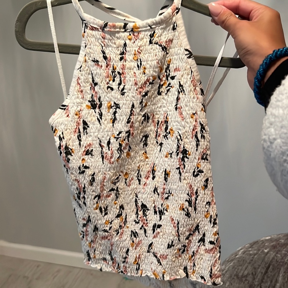 Halter neck garage floral top